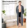 imageDAVID ARCHY Mens Robe Long Sleeve Lightweight Knit BathrobeComfort Knee Length Hood SleepwearDark Gray