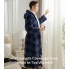 imageDAVID ARCHY Mens Soft Fleece Plush Robe Full Length Long BathrobeBlue Check