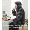 imageDAVID ARCHY Mens Soft Fleece Plush Robe Full Length Long BathrobeBlue Grey Check