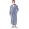 imageDAVID ARCHY Mens Bathrobes with Hood Microfiber Fleece Warm and High Absorbent Towel Robe for MenWater Blue