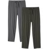 imageDAVID ARCHY Mens Pajama Pants Bamboo Rayon Lightweight Knit Sleep Bottoms Soft Lounge Pants with Pockets PJs 2 PackDark GrayOlive Green