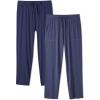 imageDAVID ARCHY Mens Pajama Pants Bamboo Rayon Lightweight Knit Sleep Bottoms Soft Lounge Pants with Pockets PJs 2 PackNavy BlueHeather Navy Blue