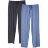 imageDAVID ARCHY Mens Pajama Pants Bamboo Rayon Lightweight Sleep Bottoms Breathable Lounge Pants with Pockets Comfy PJs 2 PackDark GrayHeather Gray Blue