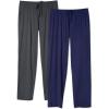 imageDAVID ARCHY Mens Pajama Pants Bamboo Rayon Lightweight Sleep Bottoms Breathable Lounge Pants with Pockets Comfy PJs 2 PackNavy BlueHeather Dark Gray