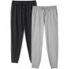 imageDAVID ARCHY Mens Pajama Pants Cotton Bottoms Soft Lightweight Loungewear with Drawstring and Pockets 2 PackBlackHeather Grey