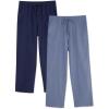 imageDAVID ARCHY Mens Pajama Pants Soft Lightweight Sleep Pants Comfy Lounge Pajama Bottoms with Pockets and Button Fly 2 PackNavy Bluedusty Blue