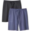 imageDAVID ARCHY Mens Pajama Shorts Soft ampamp Lightweight Sleep Shorts Breathable ampamp QuickDry Lounge Shorts with Pockets 2 PackSlate Bluedark Grey