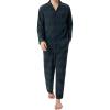 imageDAVID ARCHY Mens Pajamas Set Flannel Pjs Sets UltraSoft Cotton Pajamas for Men Classic Plaid Lounge Set with Roomy PocketsGreen Navy Tartan Plaid