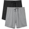 imageDAVID ARCHY Mens Ultra Soft ampamp Quick Dry Sleep Shorts Cotton Blend Pajama Shorts with Pockets and Fly 2 PackBlackHeather Dark Gray