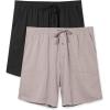 imageDAVID ARCHY Mens Ultra Soft ampamp Quick Dry Sleep Shorts Cotton Blend Pajama Shorts with Pockets and Fly 2 PackBrownBlack