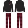 imageDAVID ARCHY Womens mens boys and girls fleece pajamas set Christmas red checkered elk embroideryBlack