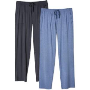 imageDAVID ARCHY Mens Pajama Pants Bamboo Rayon Lightweight Sleep Bottoms Breathable Lounge Pants with Pockets Comfy PJs 2 PackDark GrayHeather Gray Blue