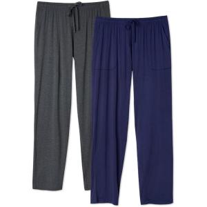 imageDAVID ARCHY Mens Pajama Pants Bamboo Rayon Lightweight Sleep Bottoms Breathable Lounge Pants with Pockets Comfy PJs 2 PackNavy BlueHeather Dark Gray