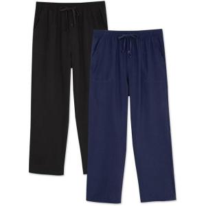 imageDAVID ARCHY Mens Pajama Pants Soft Lightweight Sleep Pants Comfy Lounge Pajama Bottoms with Pockets and Button Fly 2 PackBlacknavy Blue