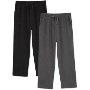 imageDAVID ARCHY Mens Pajama Pants Soft Lightweight Sleep Pants Comfy Lounge Pajama Bottoms with Pockets and Button Fly 2 PackDark Grayblack