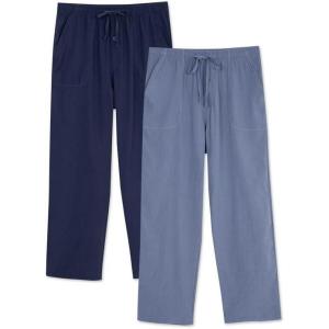 imageDAVID ARCHY Mens Pajama Pants Soft Lightweight Sleep Pants Comfy Lounge Pajama Bottoms with Pockets and Button Fly 2 PackNavy Bluedusty Blue