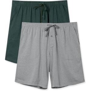 imageDAVID ARCHY Mens Ultra Soft ampamp Quick Dry Sleep Shorts Cotton Blend Pajama Shorts with Pockets and Fly 2 PackOlive GreenHeather Dark Gray