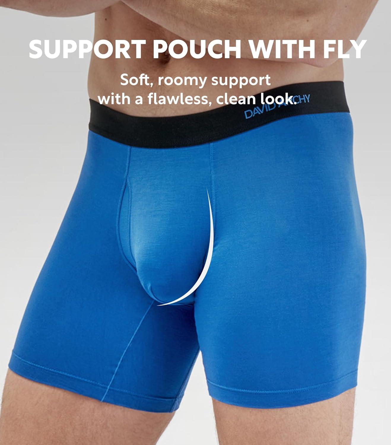 imageDAVID ARCHY Mens Underwear Rayon Made from Bamboo 7Pack WickingMoisture ampamp Cool Boxer Briefs with Support PouchDark Assorted Colors  65 in 7 Pack