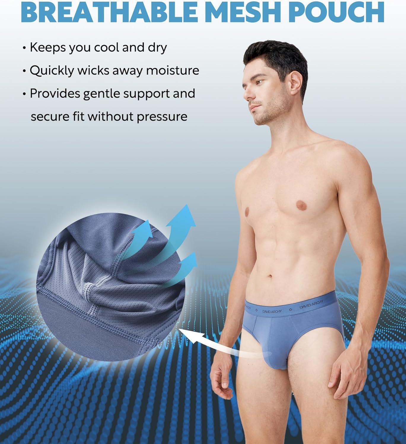 imageDAVID ARCHY Mens Underwear Ultra Soft Modal Dual Pouch Briefs Support Comfortable lightweight Briefs for Men 4 or 7 PackMulticolor