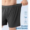 imageDAVID ARCHY Mens Boxers Soft Rayon Made from Bamboo Boxers for Men Pack Loose Underwear Cooling Mens Boxer ShortsBlackDark GreyDark Blue