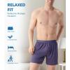 imageDAVID ARCHY Mens Boxers Soft Rayon Made from Bamboo Boxers for Men Pack Loose Underwear Cooling Mens Boxer ShortsDark BlueGrey BlueGrey Purple