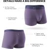 imageDAVID ARCHY Mens Underwear Moisture Wicking Breathable Rayon Made From Bamboo Seamless Underwear with Support Pouch 4 PackBlackDark GrayGray BlueGray Purple With 35 Short Leg No Fly