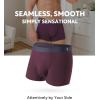 imageDAVID ARCHY Mens Underwear Moisture Wicking Breathable Rayon Made From Bamboo Seamless Underwear with Support Pouch 4 PackBlackNavy BlueOlive GreenDeep Grape Purple With 35 Short Leg No Fly