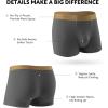 imageDAVID ARCHY Mens Underwear Moisture Wicking Breathable Rayon Made From Bamboo Seamless Underwear with Support Pouch 4 PackNavy BlueDark Gray With 35 Short Leg No Fly