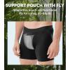 imageDAVID ARCHY Mens Underwear Rayon Made from Bamboo 7Pack WickingMoisture ampamp Cool Boxer Briefs with Support PouchBlack  65 in 7 Pack