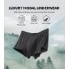 imageDAVID ARCHY Mens Underwear Ultra Soft Modal Support Pouch Trunks Moisture Wicking Boxer Briefs for Men MultipackBlackDark Gray35 No Fly