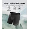 imageDAVID ARCHY Mens Underwear Ultra Soft Modal Support Pouch Trunks Moisture Wicking Boxer Briefs for Men MultipackBlacka 65 With Fly
