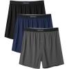 imageDAVID ARCHY Mens Boxer Shorts Underwear Quick Dry Breathable Mens Boxers Moisture Wicking Boxers for Men 3 or 5 PackNavy BlueBlackDark Gray