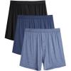 imageDAVID ARCHY Mens Boxers Soft Rayon Made from Bamboo Boxers for Men Pack Loose Underwear Cooling Mens Boxer ShortsDark BlueGray BlueBlack