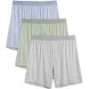 imageDAVID ARCHY Mens Boxers Soft Rayon Made from Bamboo Boxers for Men Pack Loose Underwear Cooling Mens Boxer ShortsLight BlueGrey GreenGrey