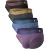 imageDAVID ARCHY Mens Briefs Rayon Made From Bamboo Soft Seamless Underwear Support Pouch No Fly Briefs for Men 4 PackGrey BlueBlackDark GreyGrey Purple