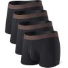 imageDAVID ARCHY Mens Trunks Underwear Soft Breathable Rayon Made from Bamboo for Men No Fly Pouch 4PackBlack