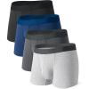 imageDAVID ARCHY Mens Underwear Boxer Briefs Breathable Soft MoistureWicking with Fly Underwear for Men MultipackF2 short Leg 35 BlackDark GrayDark BlueLight Gray
