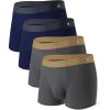 imageDAVID ARCHY Mens Underwear Moisture Wicking Breathable Rayon Made From Bamboo Seamless Underwear with Support Pouch 4 PackNavy BlueDark Gray With 35 Short Leg No Fly