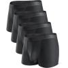imageDAVID ARCHY Mens Underwear Ultra Soft Modal Dual Pouch Trunks Ball Pouch Bulge Enhancing Boxer Briefs for Men 3 or 4 PackA1  Black  35 in 4 Pack