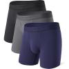 imageDAVID ARCHY Mens Underwear Ultra Soft Modal Support Pouch Trunks Moisture Wicking Boxer Briefs for Men MultipackBlackGrayNavy Blue 65 With Fly