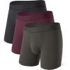 imageDAVID ARCHY Mens Underwear Ultra Soft Modal Support Pouch Trunks Moisture Wicking Boxer Briefs for Men MultipackBlackOlive GreenDark Purple 65 With Fly
