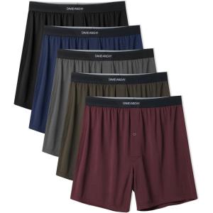 imageDAVID ARCHY Mens Boxer Shorts Underwear Quick Dry Breathable Mens Boxers Moisture Wicking Boxers for Men 3 or 5 PackNavy BlueOlive GreenBlackDark GrayGrape Purple