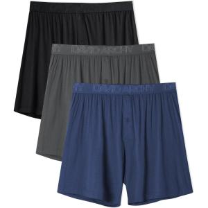 imageDAVID ARCHY Mens Boxers Soft Rayon Made from Bamboo Boxers for Men Pack Loose Underwear Cooling Mens Boxer ShortsBlackDark GreyDark Blue