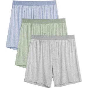 imageDAVID ARCHY Mens Boxers Soft Rayon Made from Bamboo Boxers for Men Pack Loose Underwear Cooling Mens Boxer ShortsLight BlueGrey GreenGrey