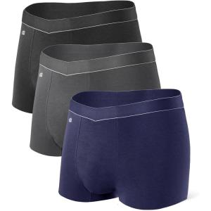imageDAVID ARCHY Mens Trunks Underwear Cotton Modal Soft Breathable No Ride Up Pouch Underwear 34 or 6 PackBlackDark GrayNavy Blue3 Packf
