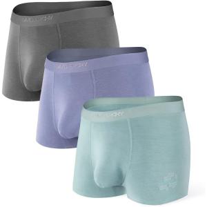 imageDAVID ARCHY Mens Trunks Underwear Cotton Modal Soft Breathable No Ride Up Pouch Underwear 34 or 6 PackDark GrayMoonlight BlueOlive Green3 Packd