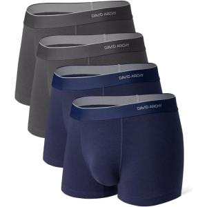 imageDAVID ARCHY Mens Trunks Underwear Cotton Modal Soft Breathable No Ride Up Pouch Underwear 34 or 6 PackNavy BlueDark Gray4 Packg