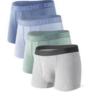 imageDAVID ARCHY Mens Underwear Boxer Briefs Breathable Soft MoistureWicking with Fly Underwear for Men MultipackF5 short Leg 35 Light BlueGray BlueGray GreenMedium Gray