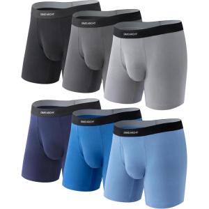 imageDAVID ARCHY Mens Underwear Boxer Briefs Cotton Comfortbale Soft Breathable with Fly Underwear for Men 6 PackAssorted Colors1