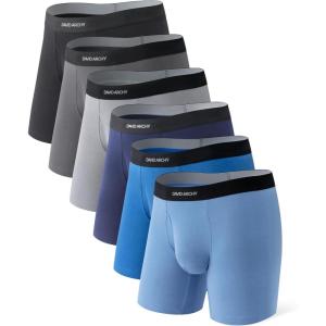 imageDAVID ARCHY Mens Underwear Boxer Briefs Cotton Comfortbale Soft Breathable with Fly Underwear for Men 6 PackB4 assorted Colors  in 6 Pack